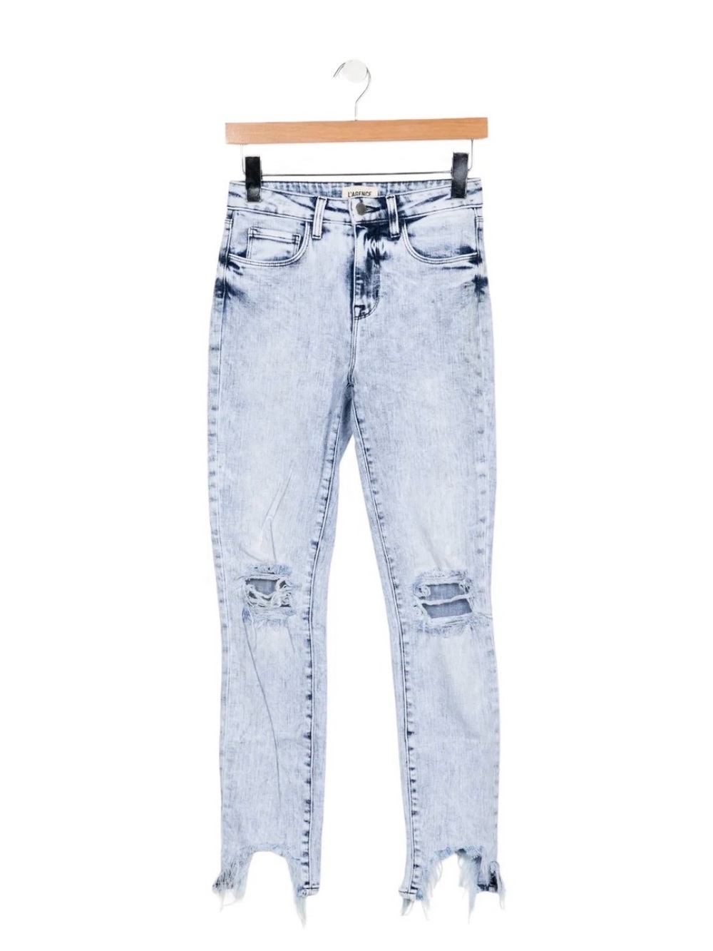 L'AGENCE Light Blue Distressed Skinny Jeans